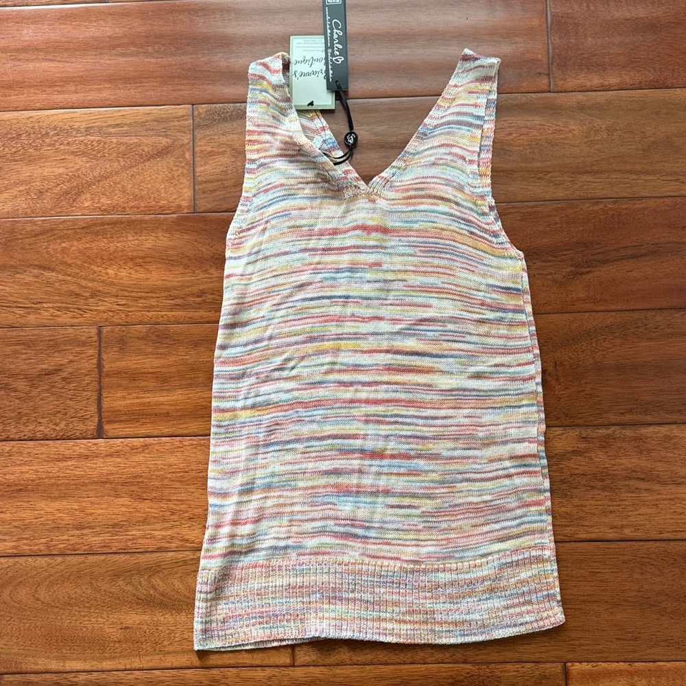 NWT Charlie B Space Dye Camisole Size Small Multicolor Striped Knit Tank Top - Picture 6 of 8